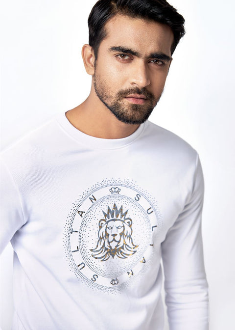 Stone Lion Logo Sweatshirt White